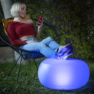 Aufblasbarer LED-Hocker Pulight mit Fernbedienung – InnovaGoods
