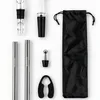 Chillour-Set mit zwei Kühlstäben, Belüfter, Verschlüssen, Folienschneider und Beutel